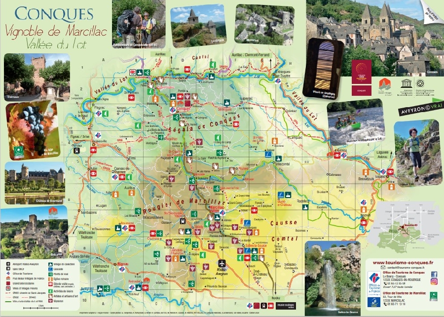 Carte touristique du territoire Conques-Marcillac