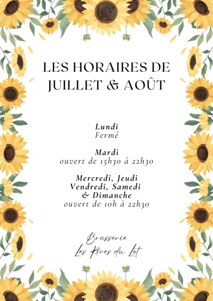 Horaires Été