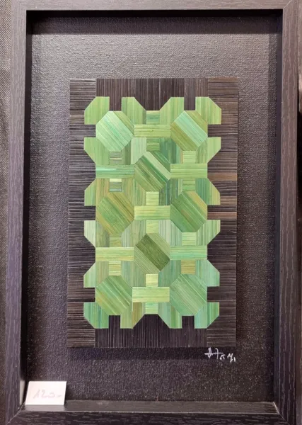 Tableau en marqueterie de paille par Séverine