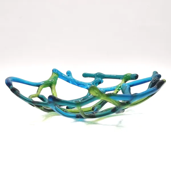 Œuvre d'art unique en verre fusionné
